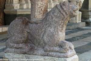 lion du porche de la cathédrale Notre-Dame du Réal