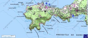 carte de la presqu'ile de Giens