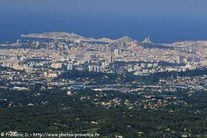 vue sur Marseille depuis le col de l'Espigoulier